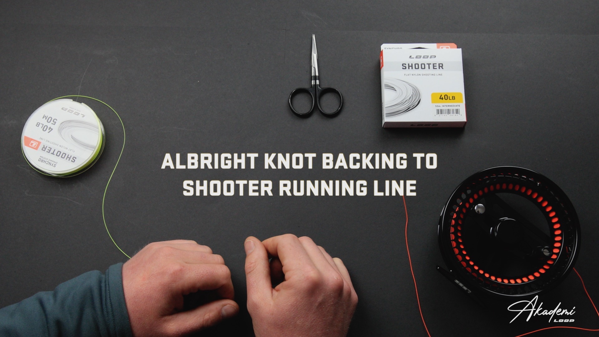 How to tie the Albright knot for attaching the backing to shooter